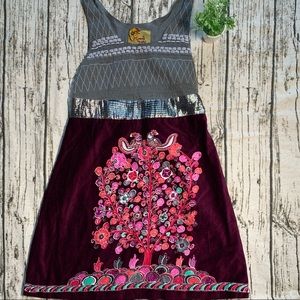 3/$20 🤩 Free People Classic Cut Boho Inspired Velvet Dress